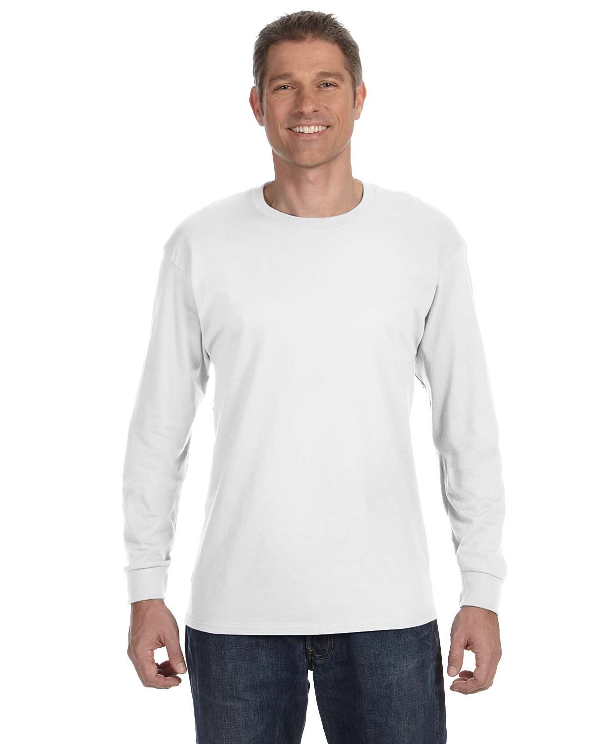 Jerzees 29L Dri-Power ® 50/50 Cotton/Poly Long Sleeve T-Shirt–White (M)