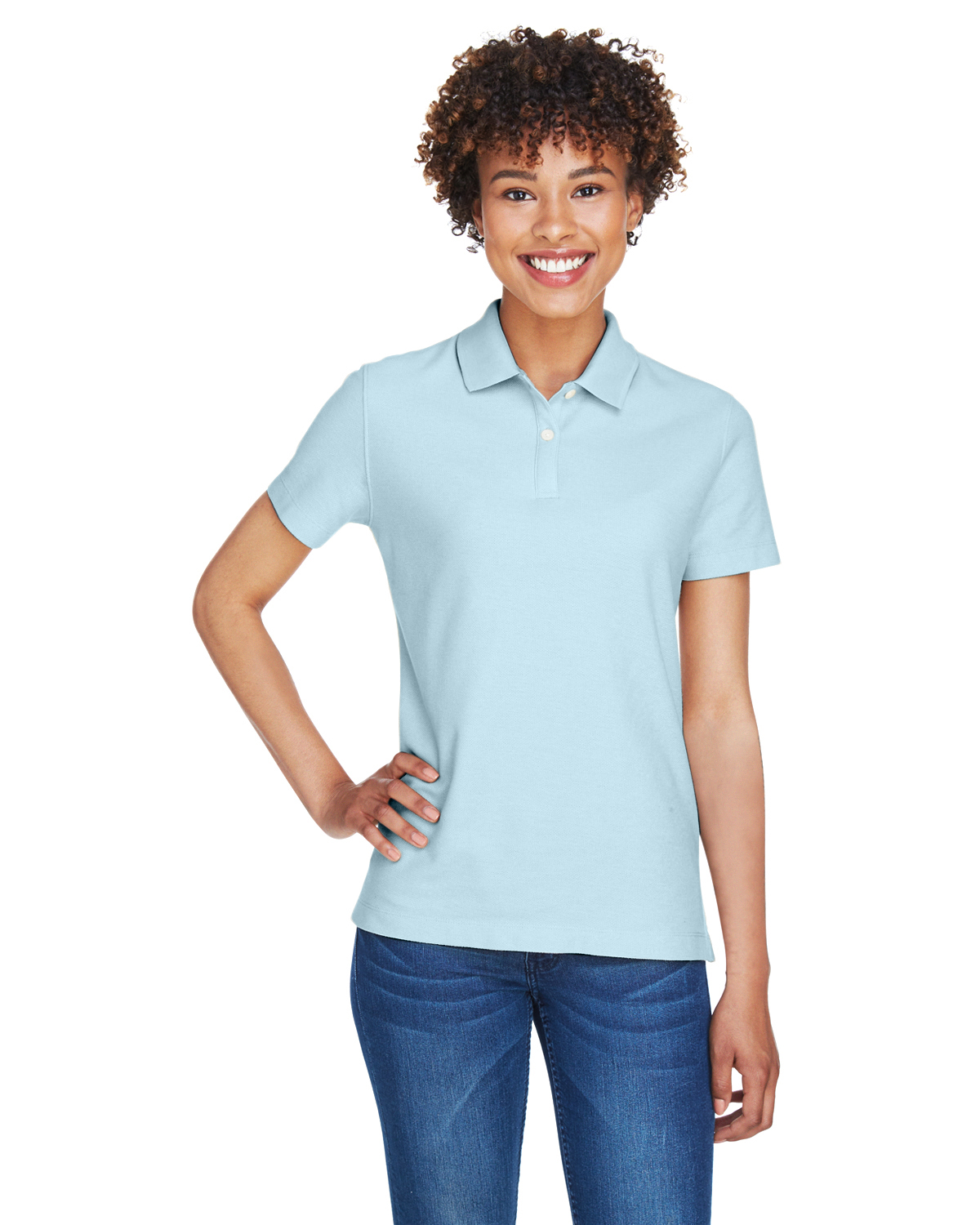 Devon & Jones DG20W CrownLux Performance Ladies Plaited Polo - Dark Teal - 2XL