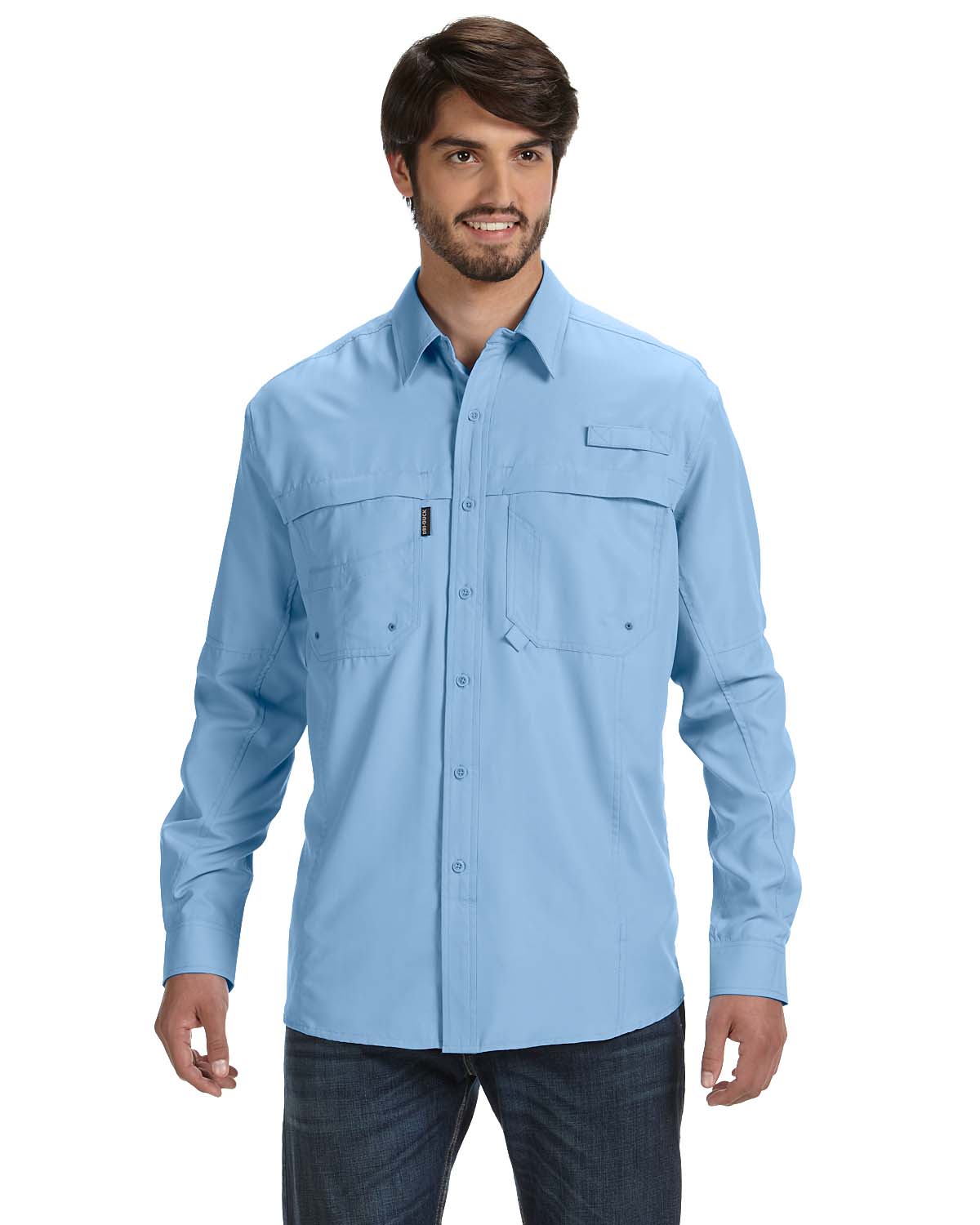 Dri Duck DD4405 Men's 100% polyester Long-Sleeve Fishing Shirt–Sky (2XL)