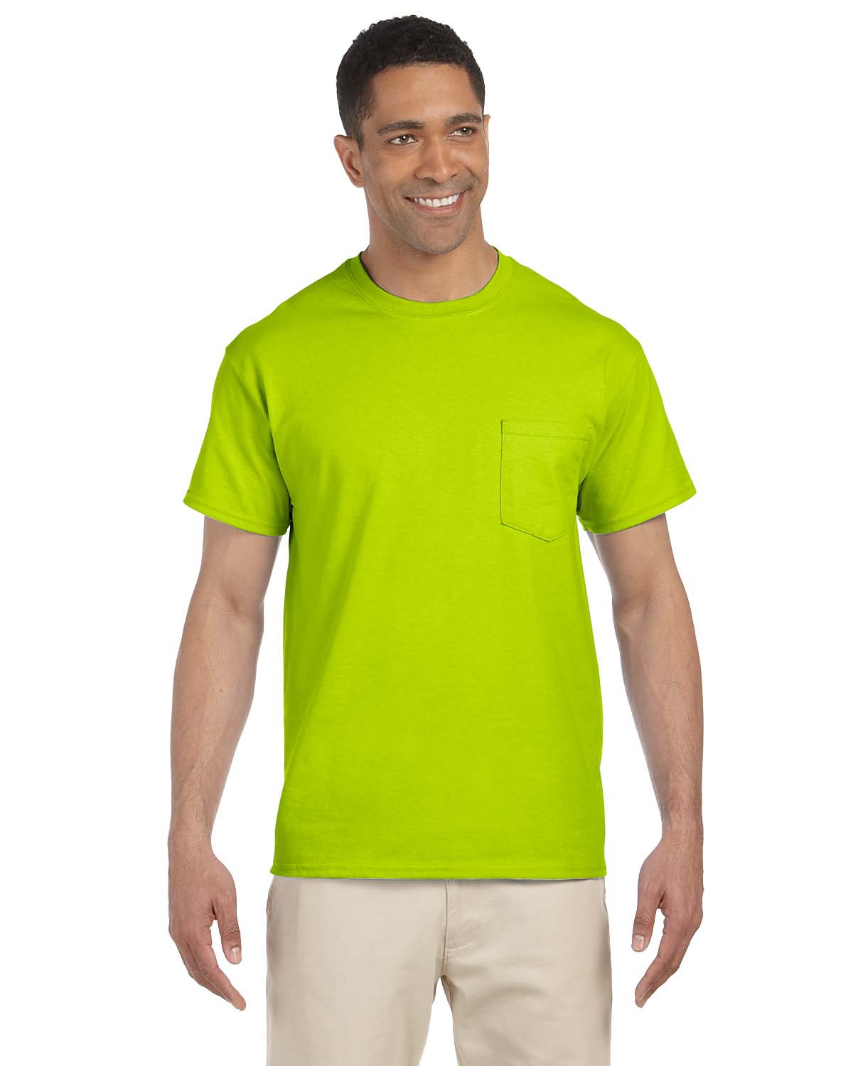 Gildan G230 Ultra Cotton ® 100% Cotton T-Shirt with Pocket - Safety Green -  3XL