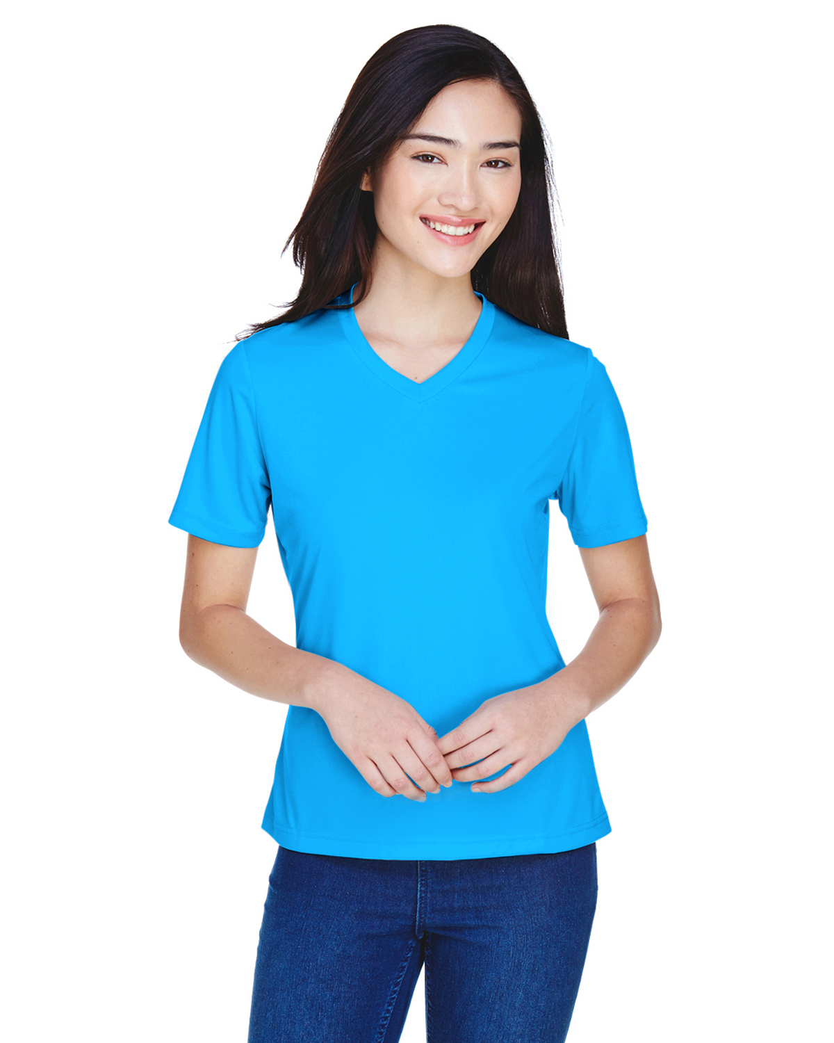 The V-Neck T-Shirt in Blue · Teym