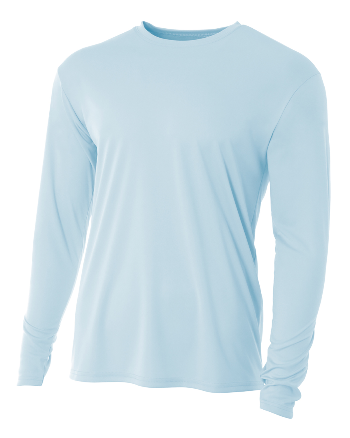 A4 B093041040 adult 4.0 oz Poly Cooling Performance Long Sleeve T-Shirt, Pastel Blue - Medium, Women's