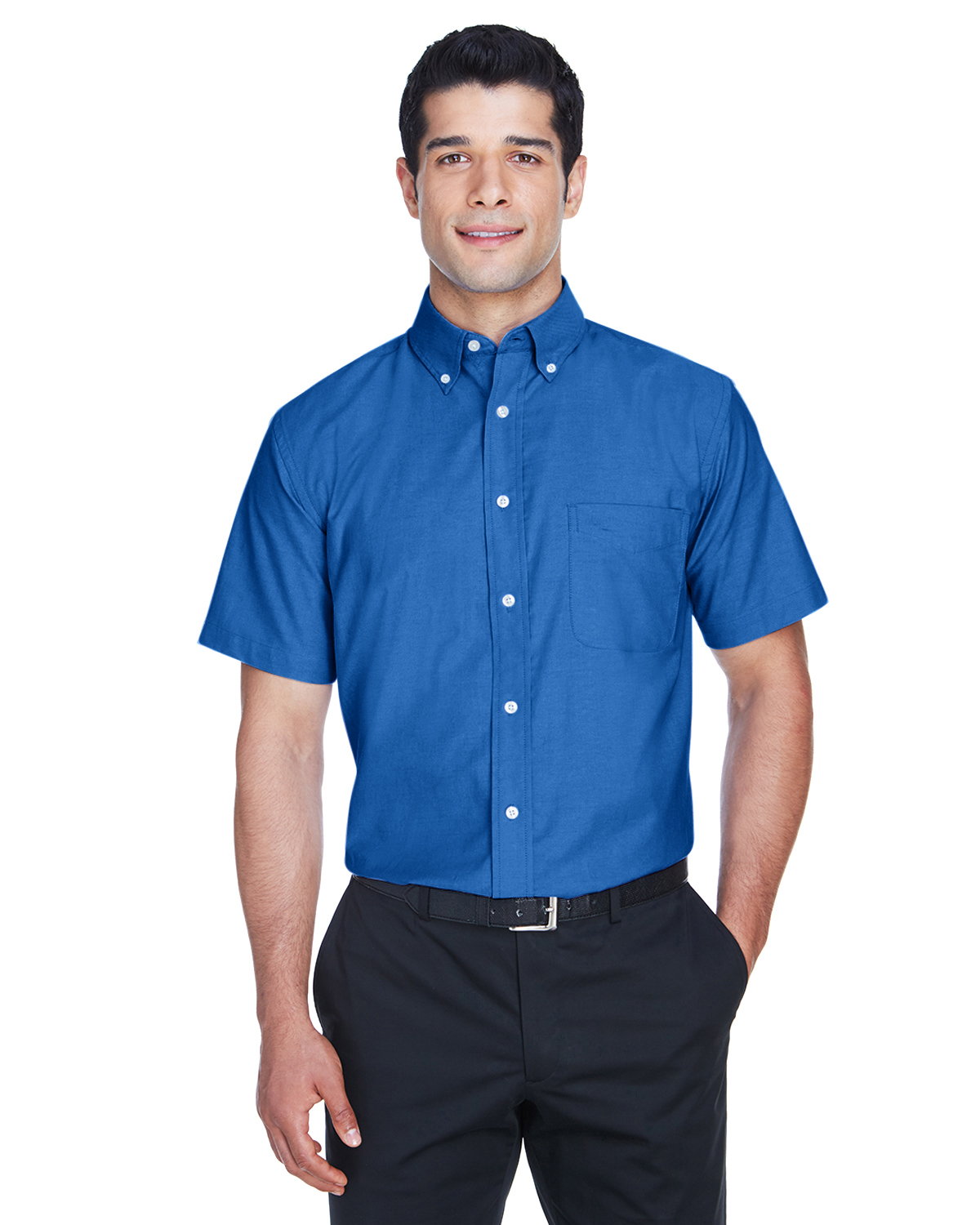 Harriton M600S | Men's Short-Sleeve Oxford with Stain-Release | ShirtSpace