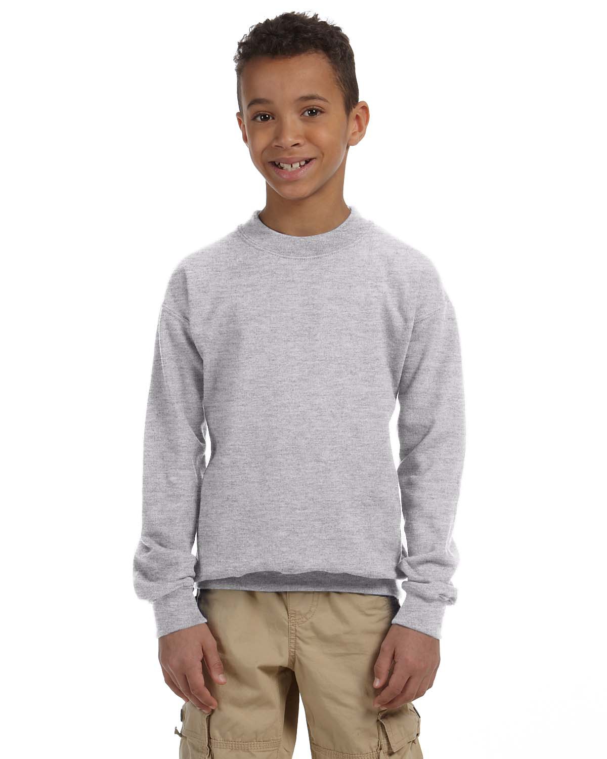 Gildan G180B Youth Heavy Blend 8 oz. 50 50 Fleece Crew Sport Gray S