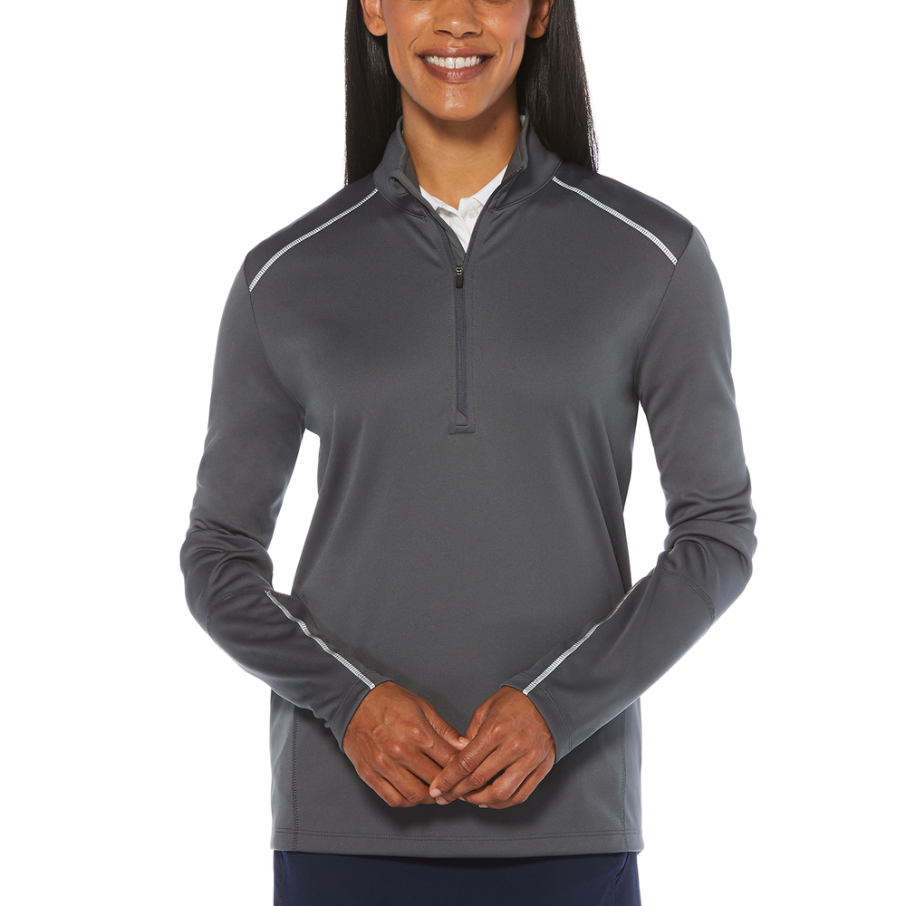 Callaway CGW545 Callaway Ladies' 1/4 Zip Water Repellent Pullover - Iron  Gate - L