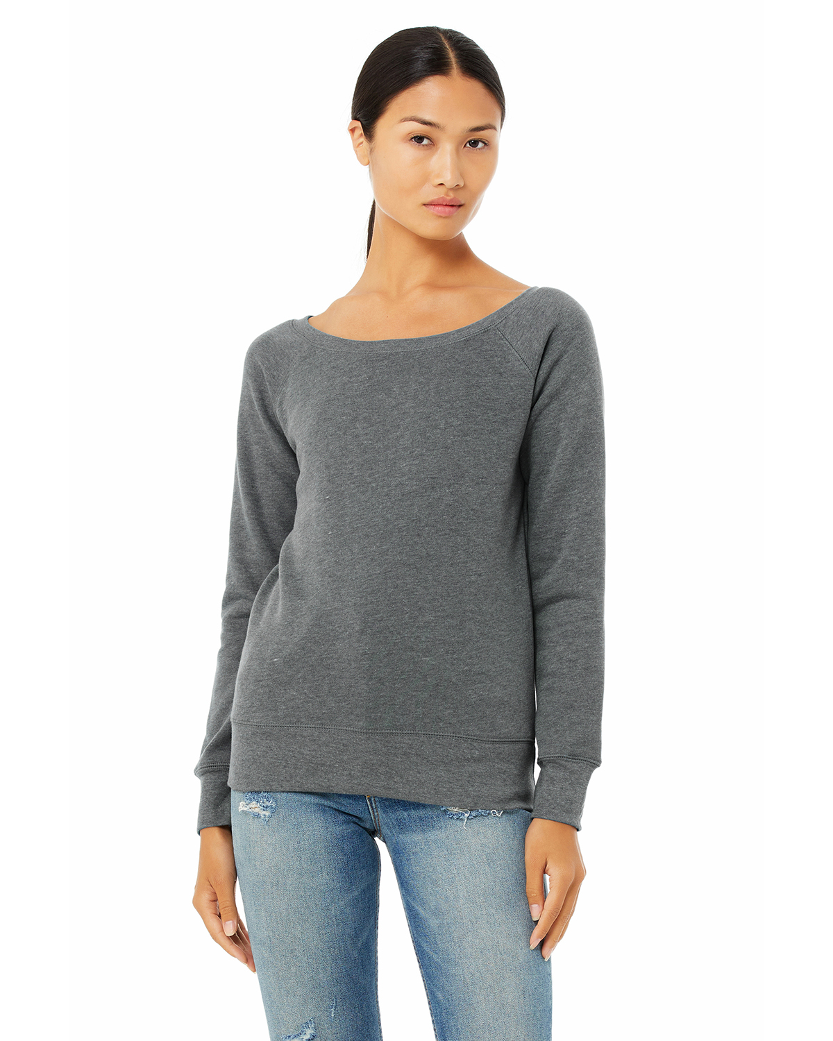 Bella + Canvas 7501 | Women's Sponge Fleece Wide-Neck Sweatshirt ...