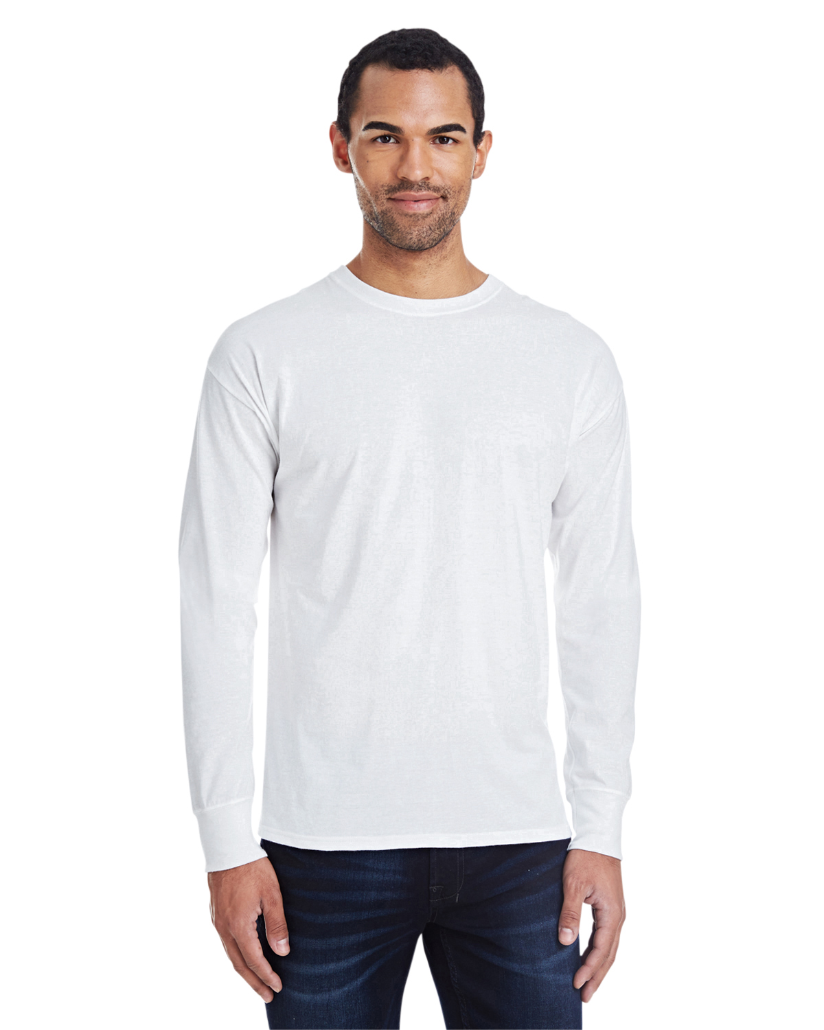 effektivt Isse Busk Hanes 42L0 | Men's 4.5 oz., 60/40 Ringspun Cotton/Polyester X-Temp® Long-Sleeve  T-Shirt | ShirtSpace