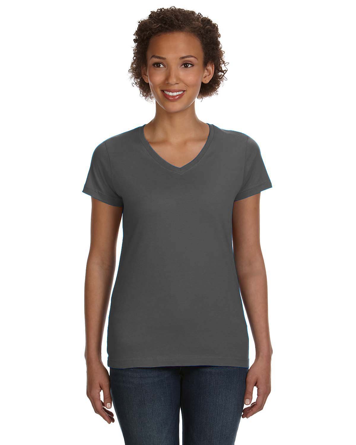 LADIES V-NECK FINE JERSEY TEE