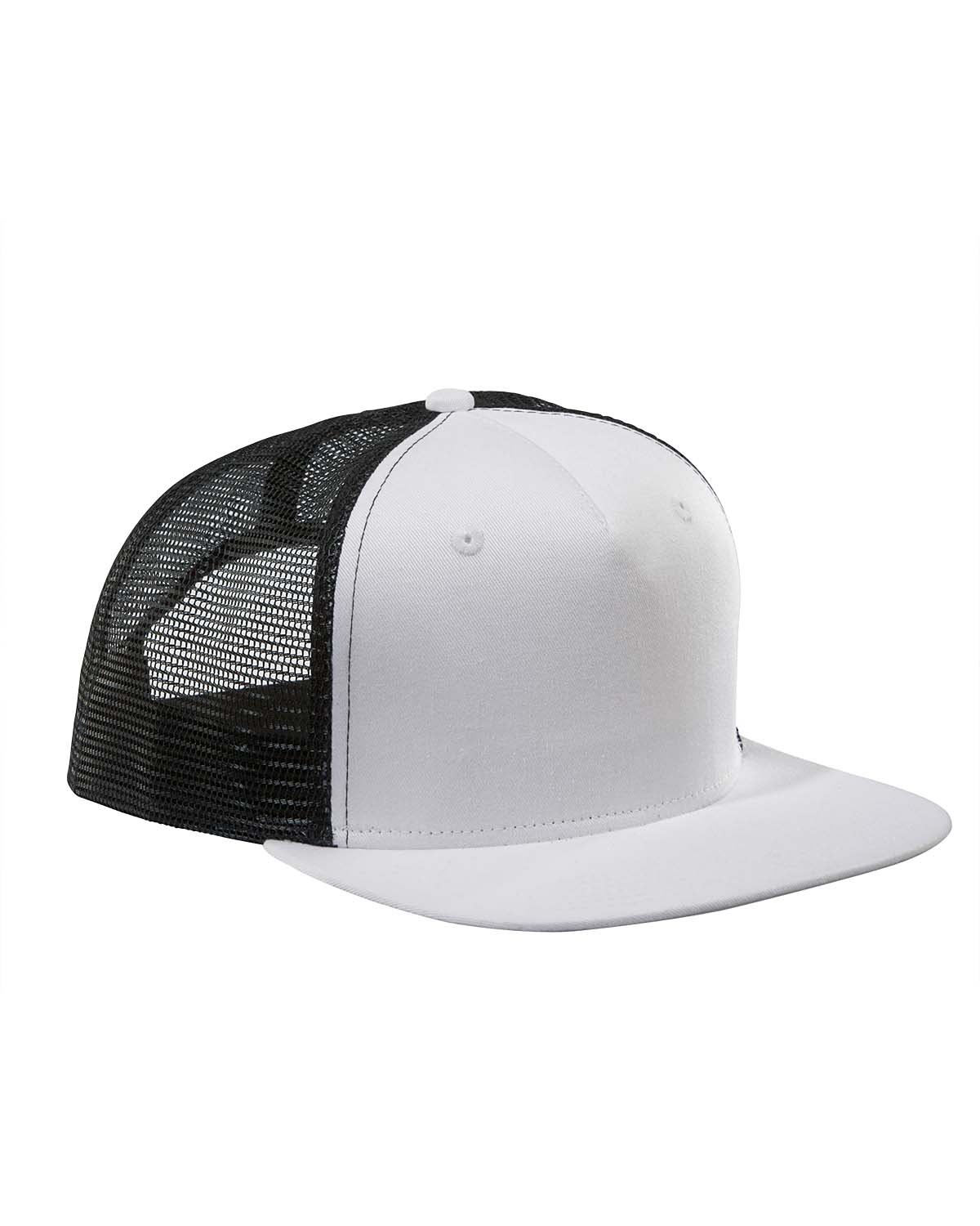 Big Accessories BX010 5-Panel Twill Trucker Cap - White - Os