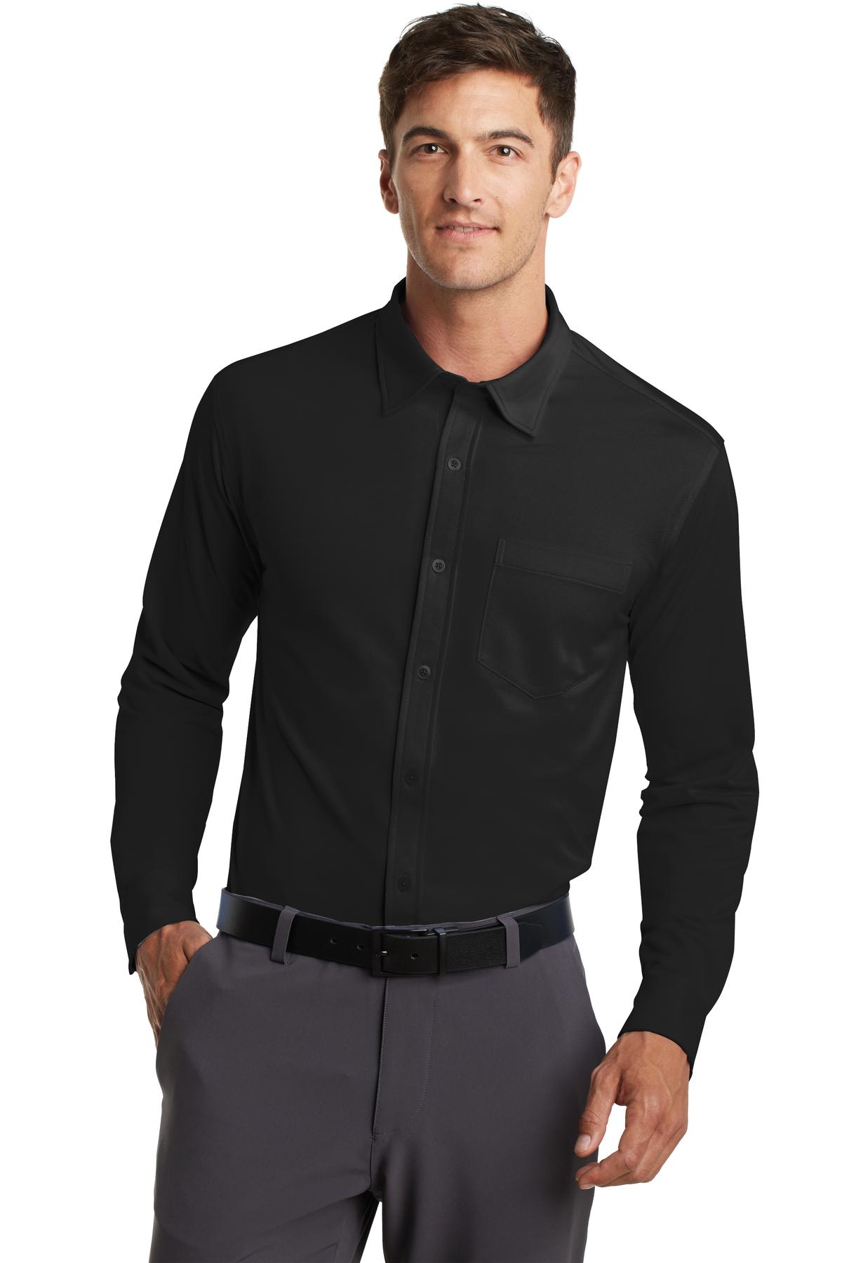 Port Authority K570 Dimension Knit Dress Shirt–Black (3XL)
