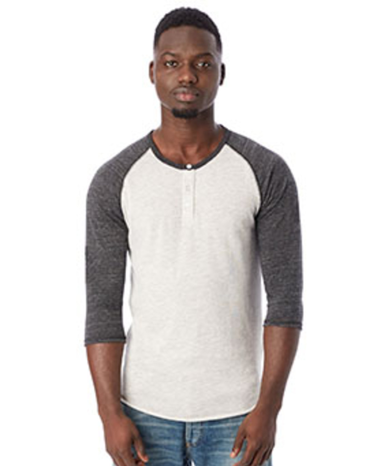 Eco-Jersey 3/4-Sleeve Raglan Henley