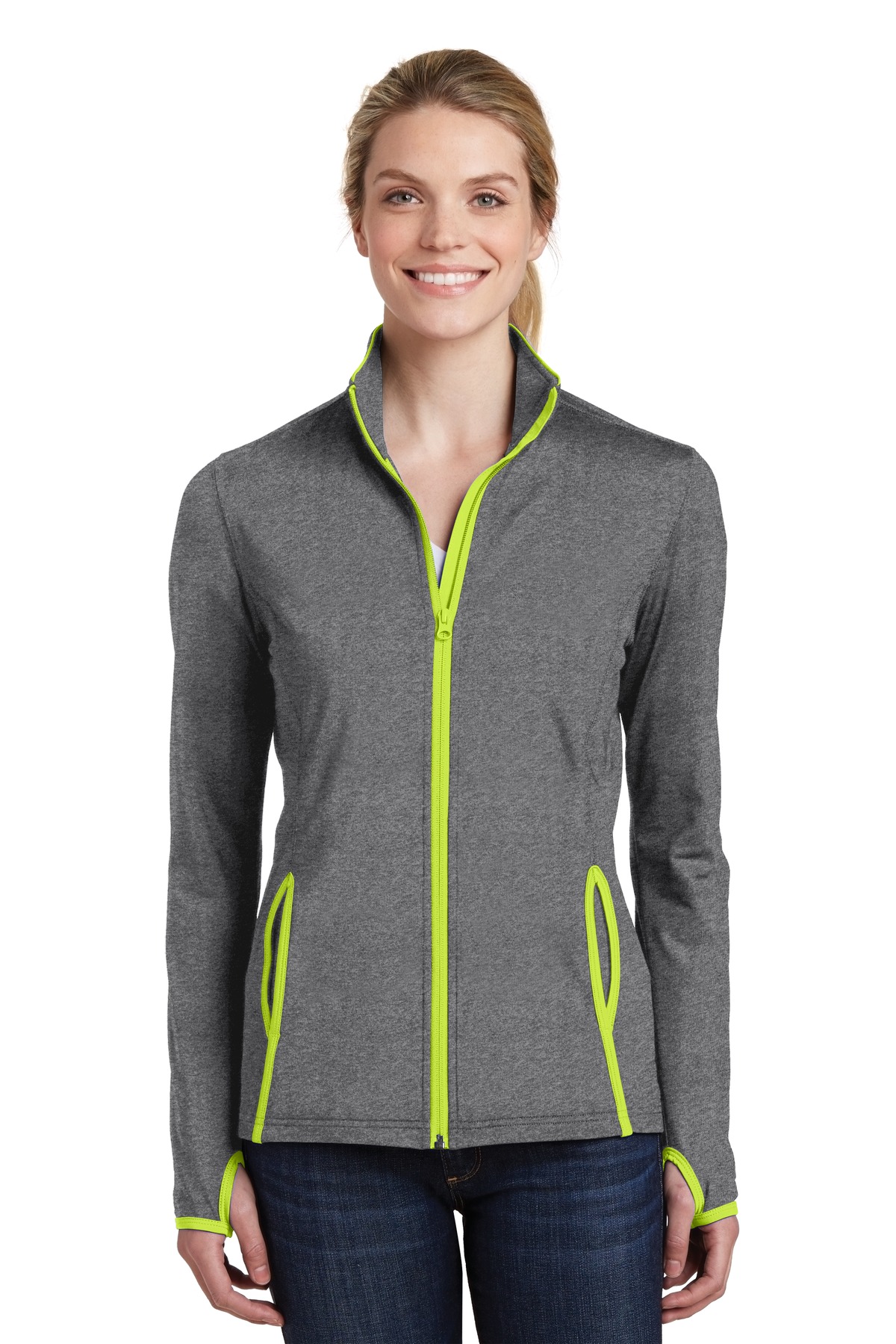 Sport-Tek Ladies Sport-Wick Fleece Full-Zip Hooded Jacket, Product