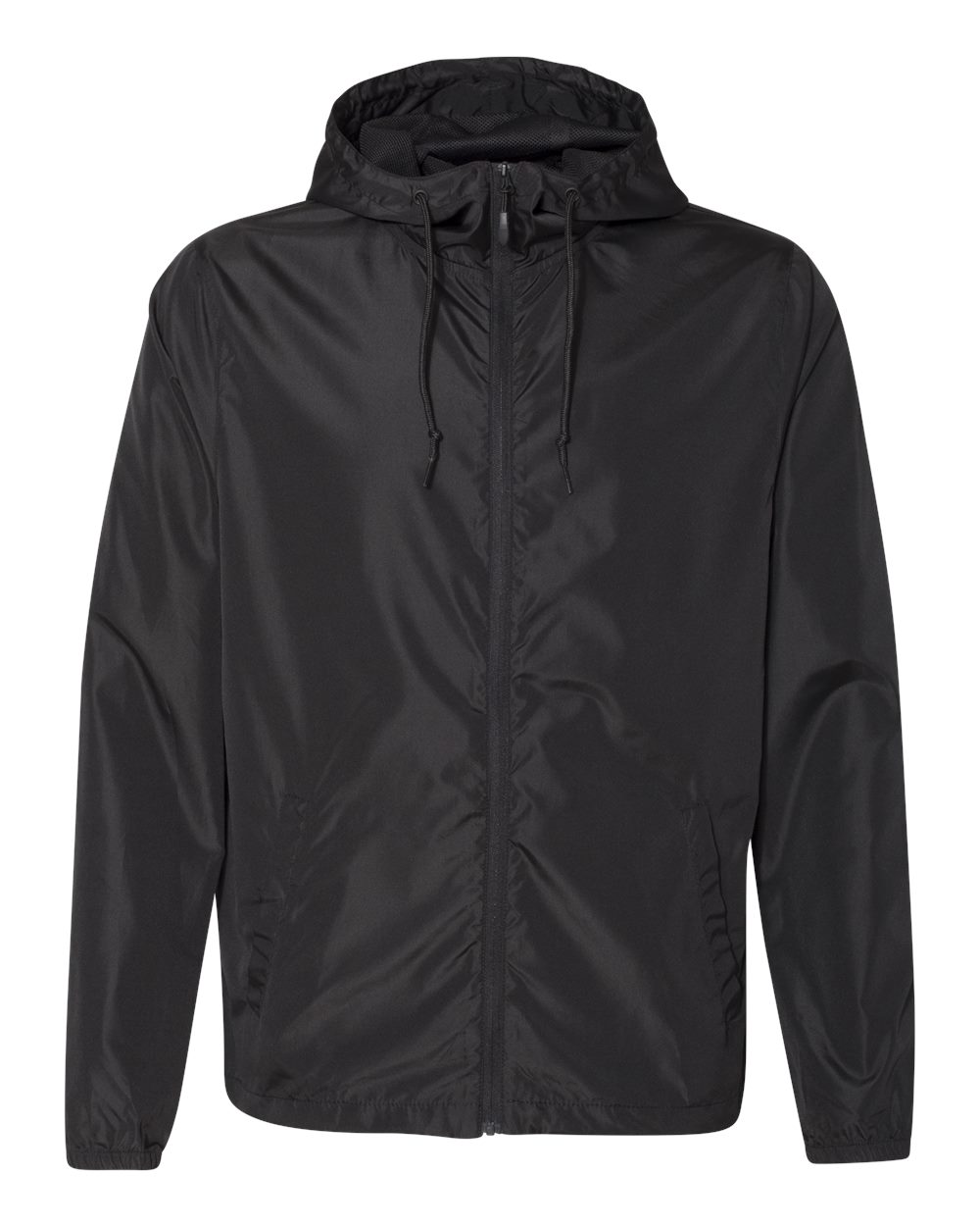 Independent Trading Co. EXP54LWZ Unisex Lightweight Windbreaker Full-Zip  Jacket–Black (M)