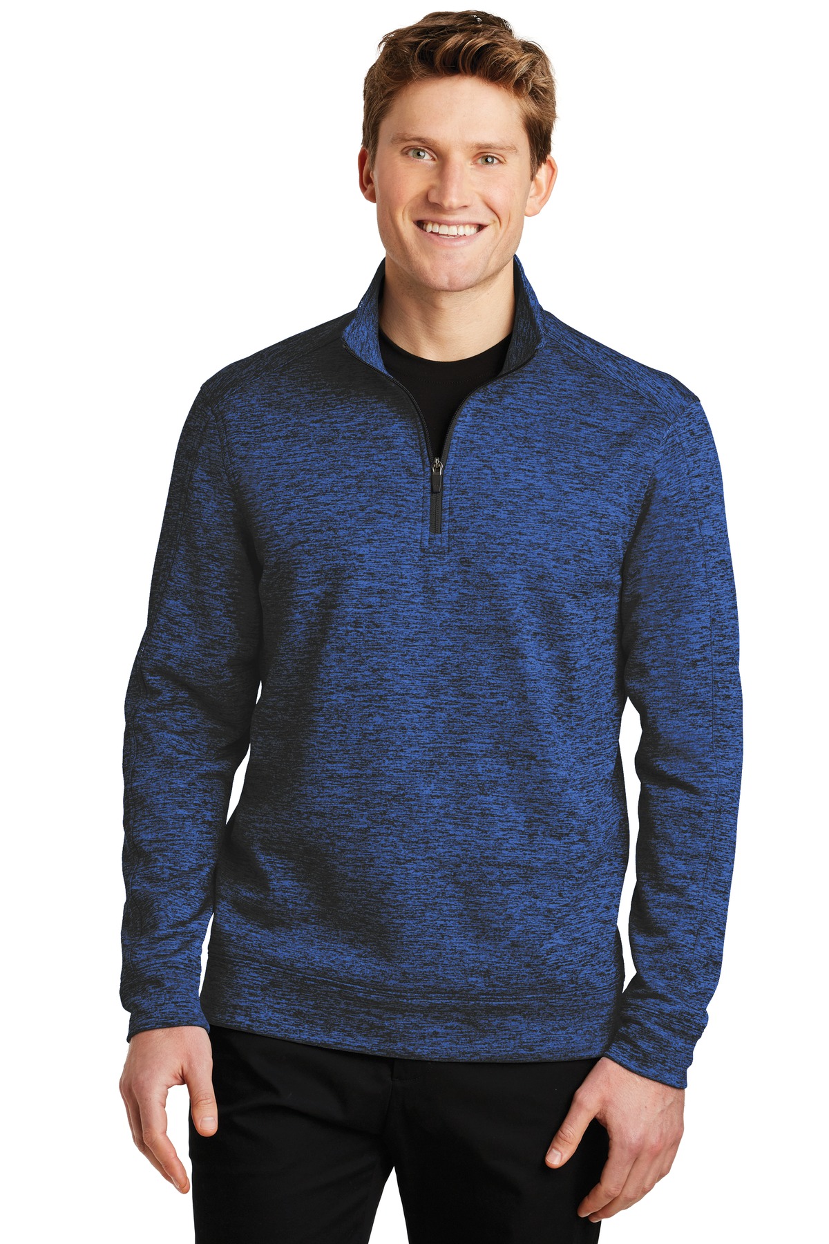 Sport-Tek ST226 PosiCharge ® Electric Heather Fleece 1/4-Zip Pullover -  Dark Royal Black Electric - M