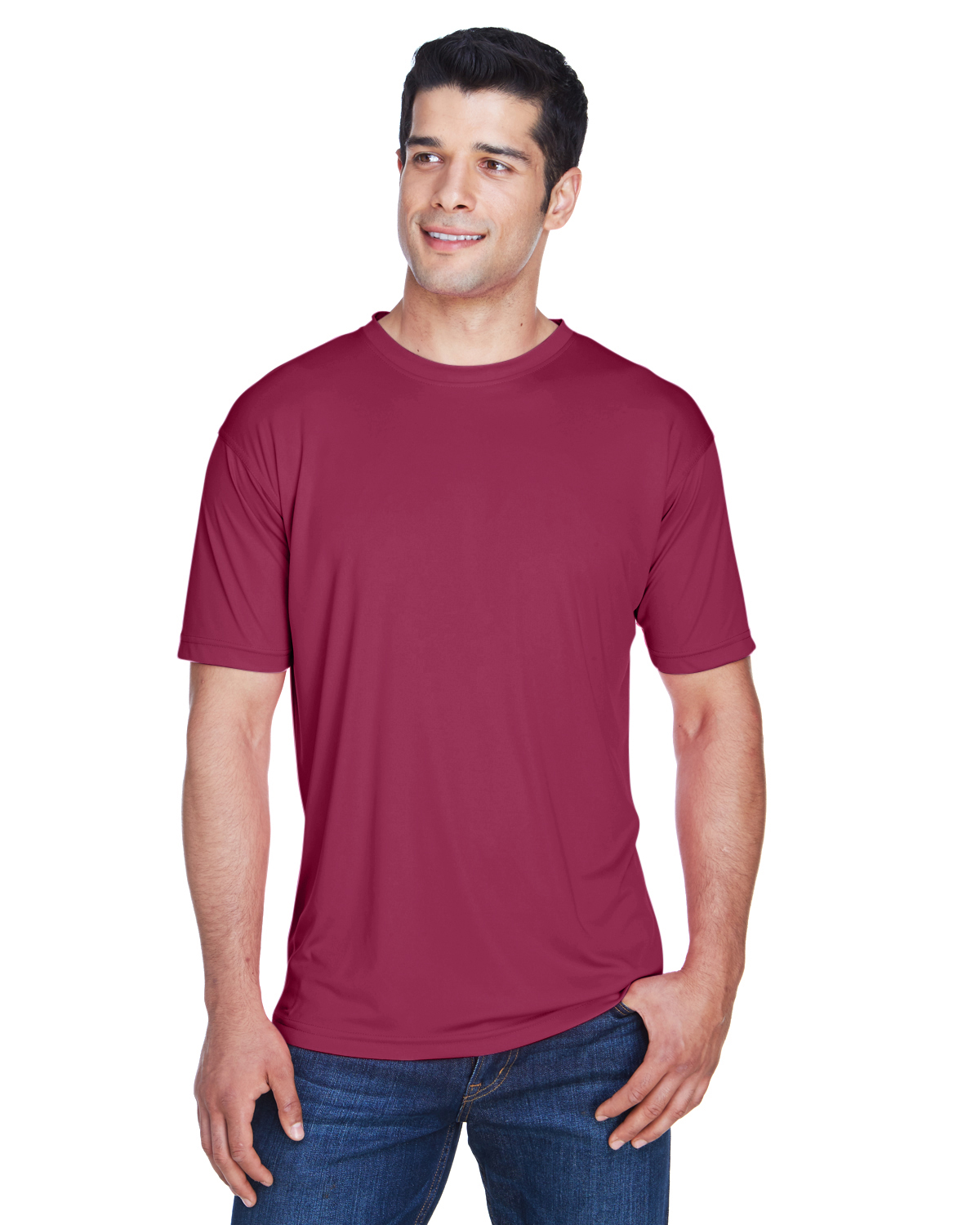 UltraClub 8420 Men's Cool & Dry Sport Performance Interlock T-Shirt -  Maroon - 4XL