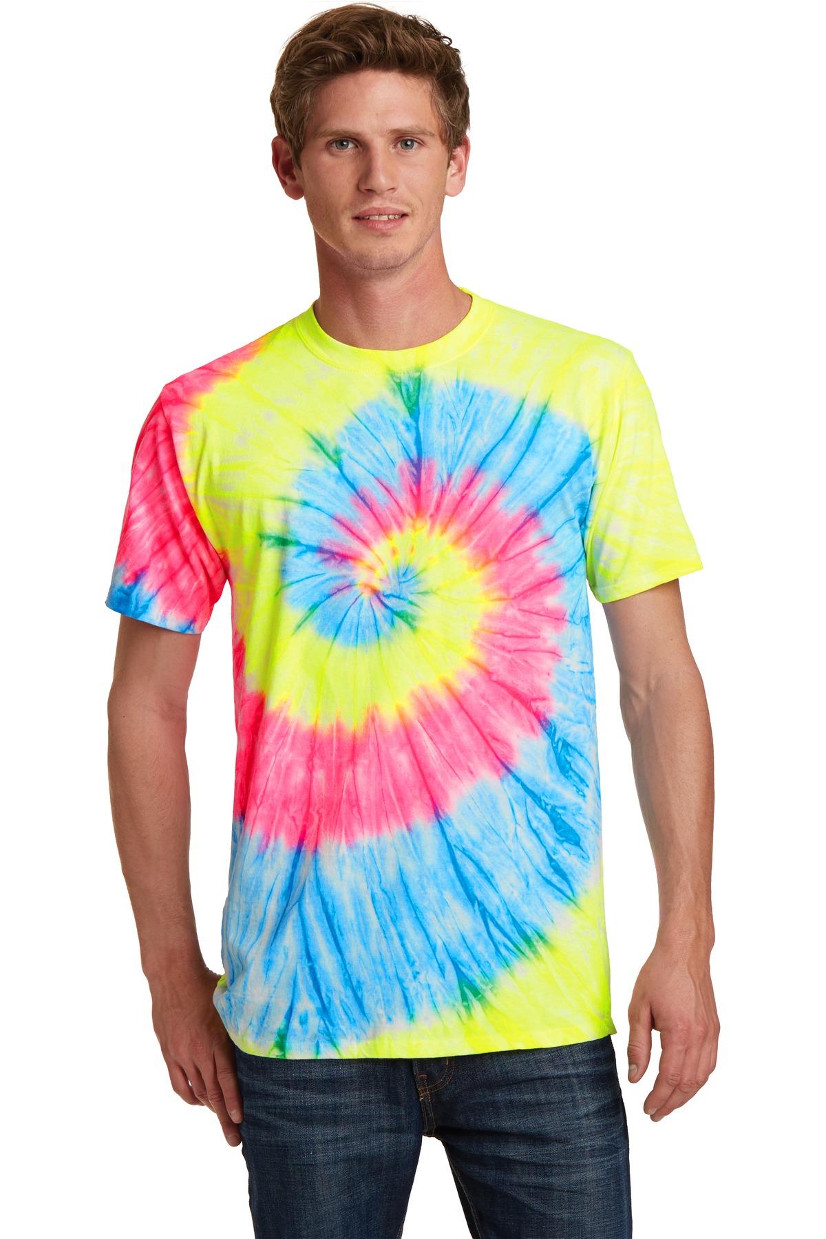 Port & Company - Tie-Dye Tee PC147, Black Galaxy Spiral / L