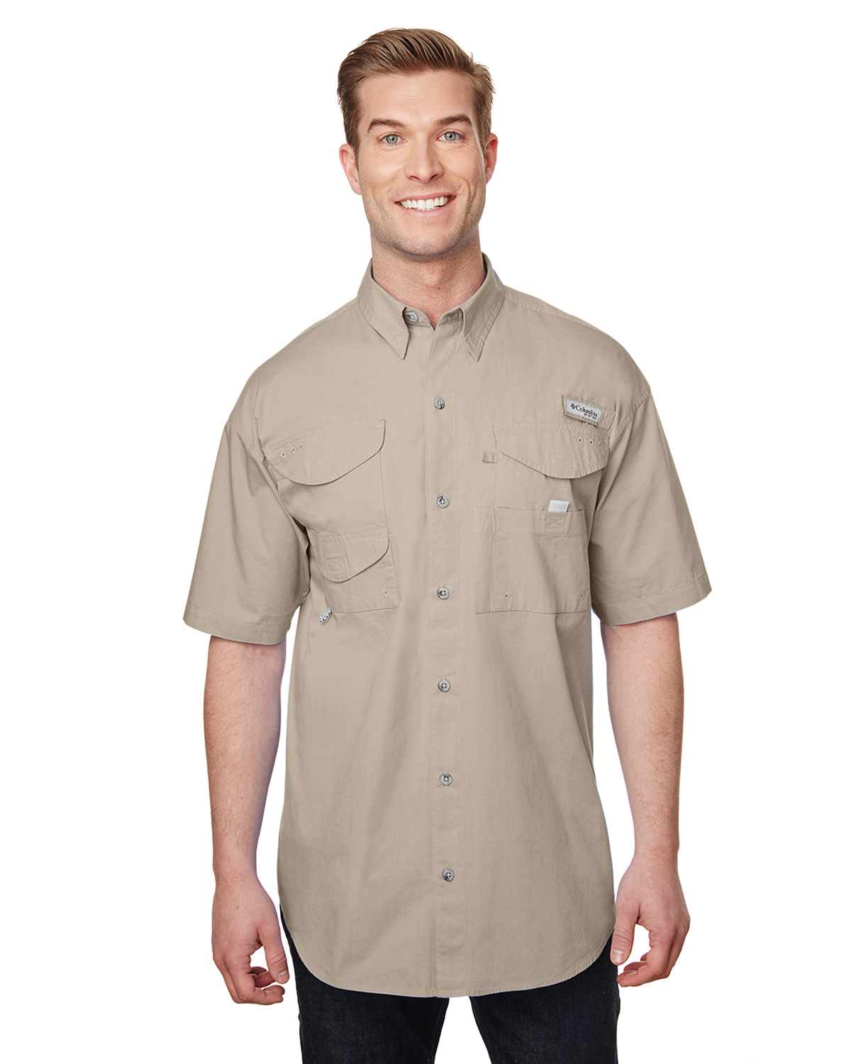 Columbia Bonehead Short Sleeve Men's Shirt, Fossil / XL