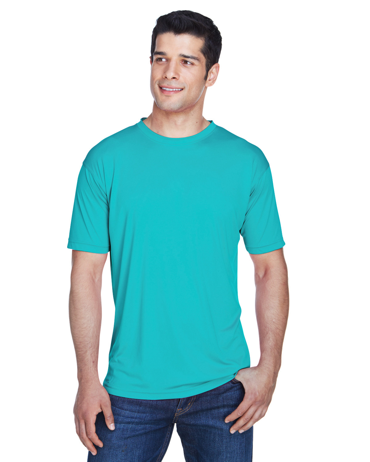 UltraClub 8420 Men's Cool & Dry Sport Performance Interlock T-Shirt–Jade  (XL)