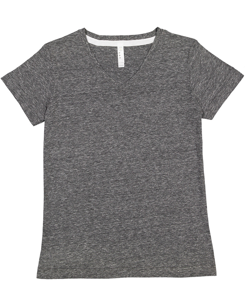 lat 3591 ladies' v-neck harborside melange jersey t-shirt Front Fullsize