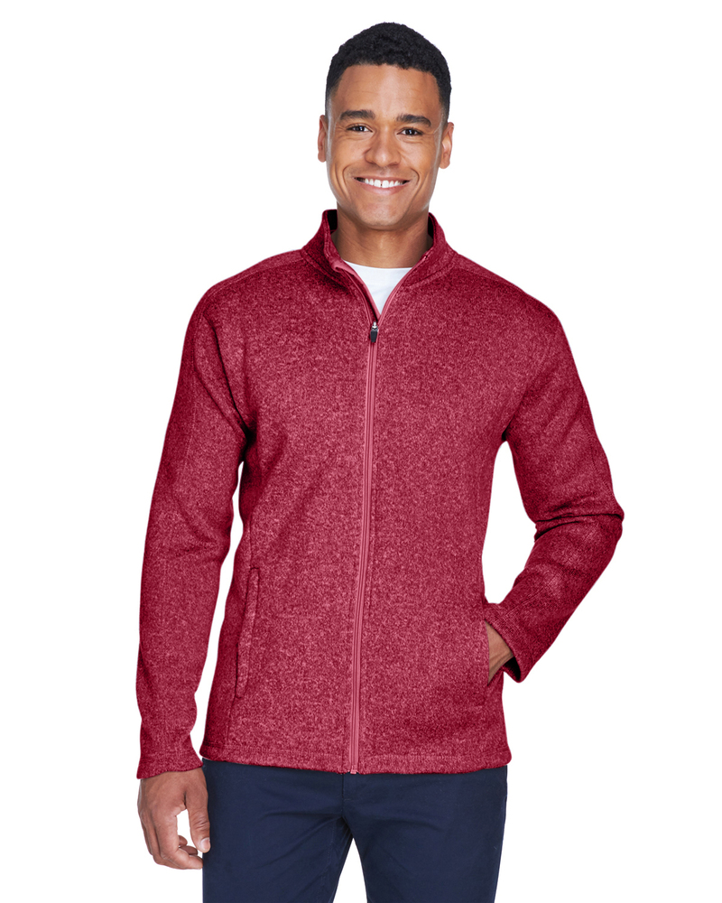 devon & jones dg793 men's bristol full-zip sweater fleece jacket Front Fullsize