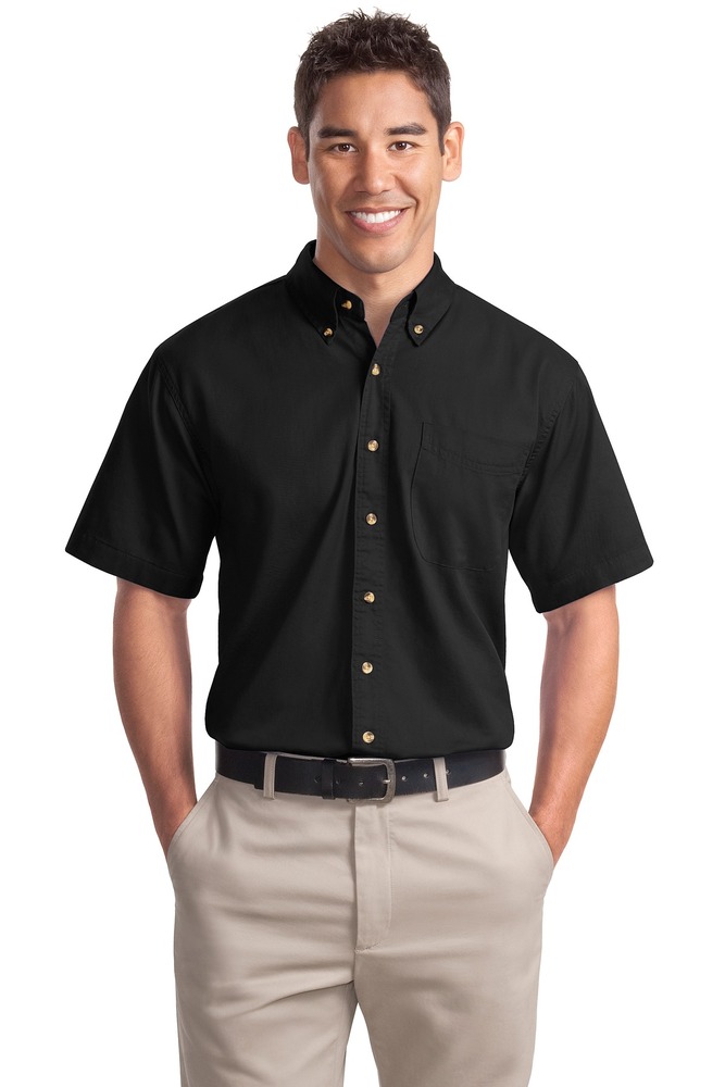 port authority s500t short sleeve twill shirt Front Fullsize