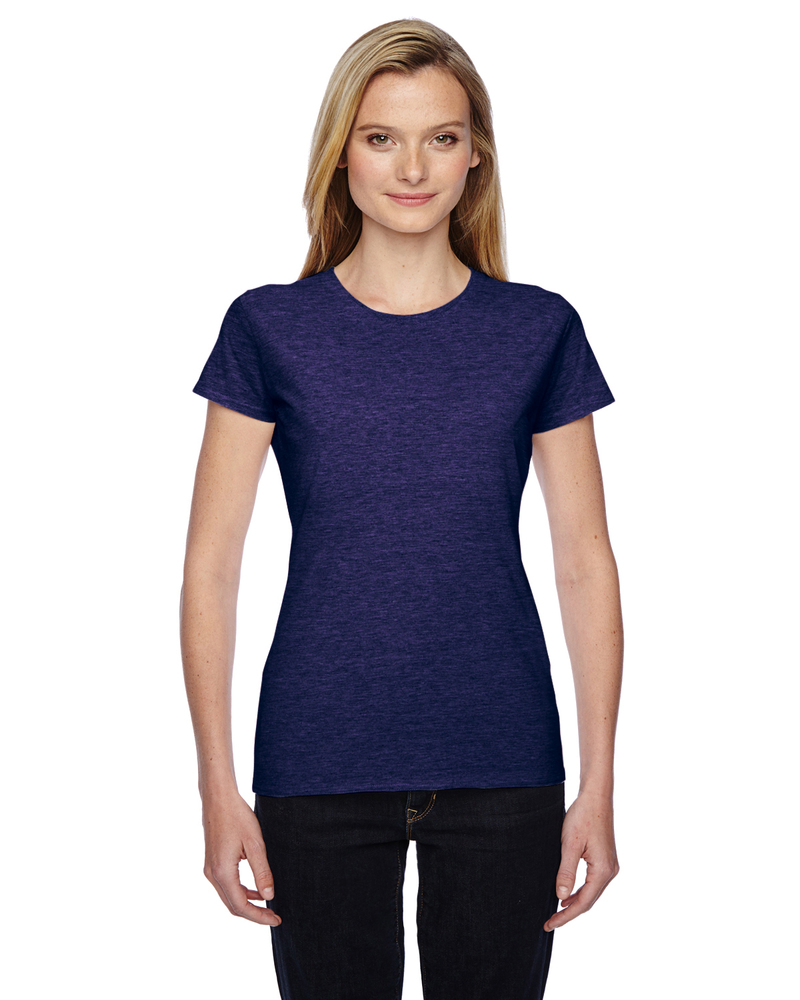 fruit of the loom ssfjr ladies' 4.7 oz. sofspun® jersey junior crew t-shirt Front Fullsize