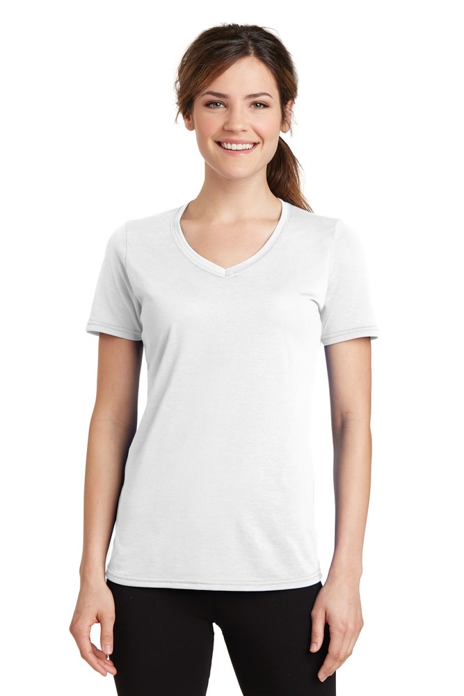 Port & Company LPC381V Ladies Performance Blend V-Neck Tee Front Fullsize"