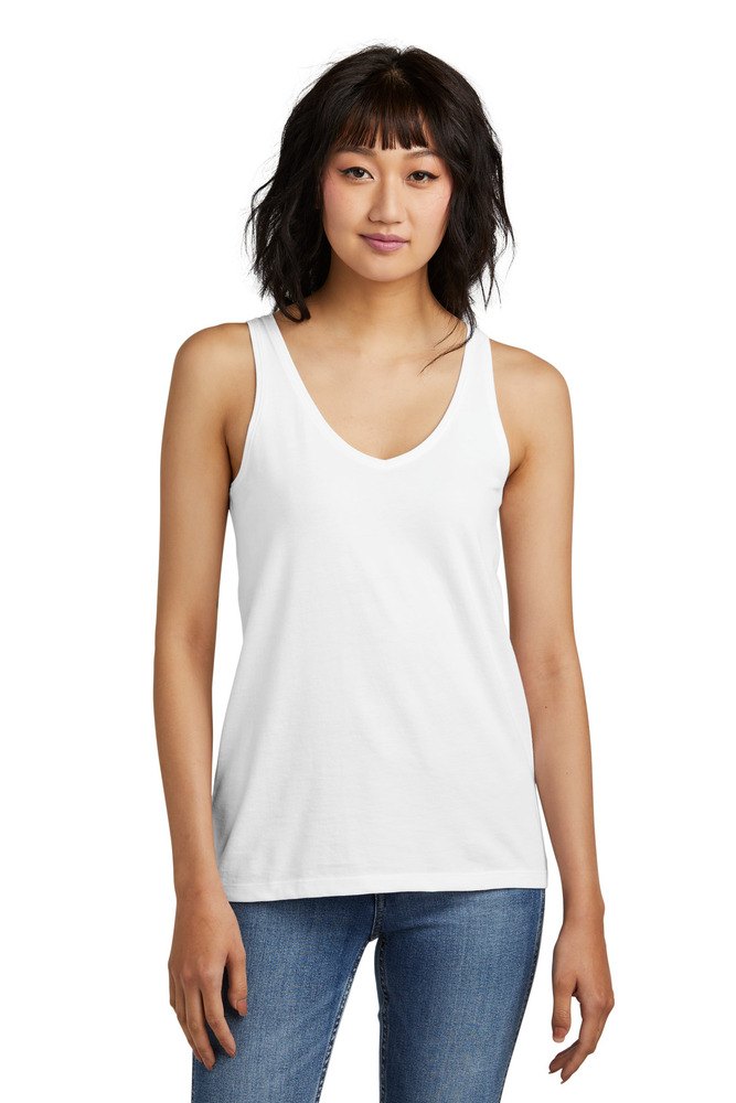 District DT154 Women's Perfect Blend ® CVC V-Neck Tank Front Fullsize"