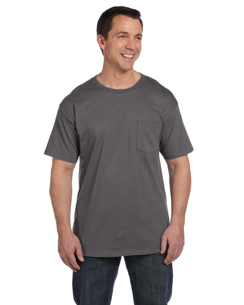 Hanes 5190P Adult Beefy-T® with Pocket Front Fullsize"