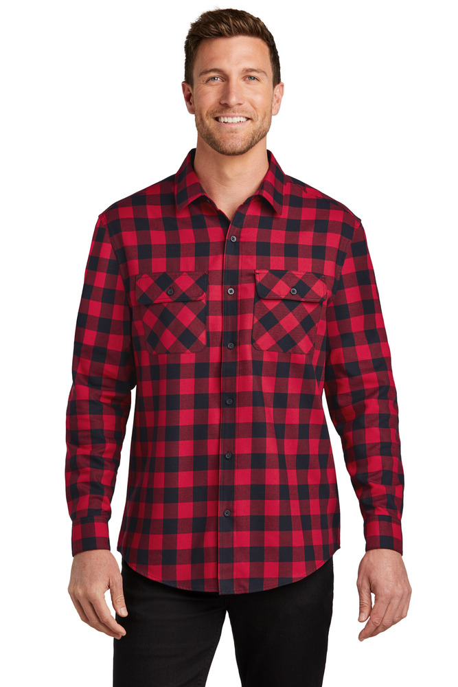 Port Authority W668 Plaid Flannel Shirt Front Fullsize"