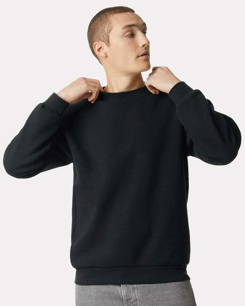 american apparel rf496 unisex reflex fleece crewneck sweatshirt Front Fullsize