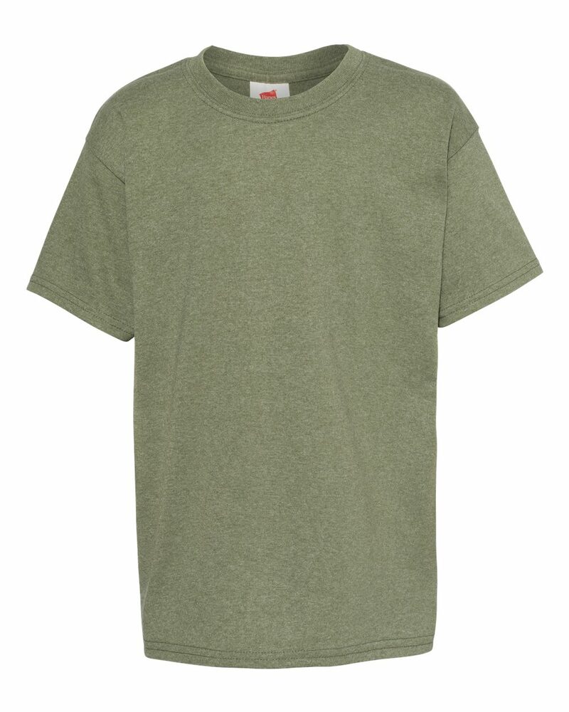 Hanes 5370 Youth EcoSmart ® 50/50 Cotton/Poly T-Shirt Front Fullsize"