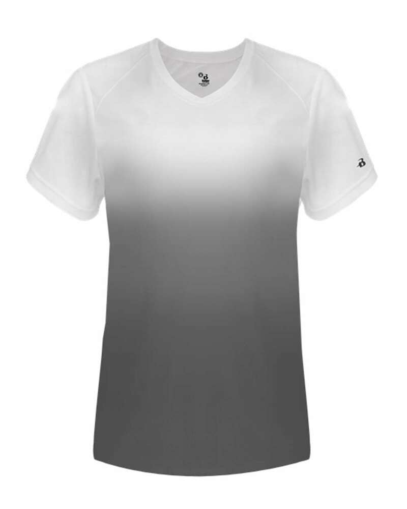 Badger Sport 4207 Ombre Women's V Neck Tee Front Fullsize"
