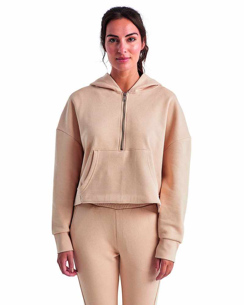 TriDri TD077 Women's Alice Half-Zip Hooded Sweatshirt Front Fullsize"