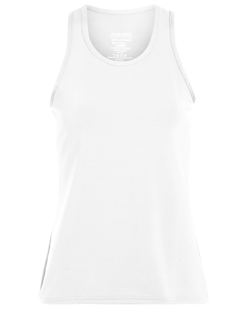 augusta sportswear 1203 girls poly/spandex solid racerback tank Front Fullsize