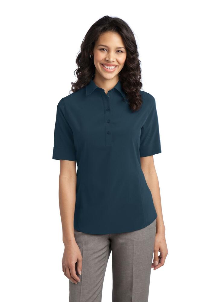 port authority l650 ladies ultra stretch polo Front Fullsize