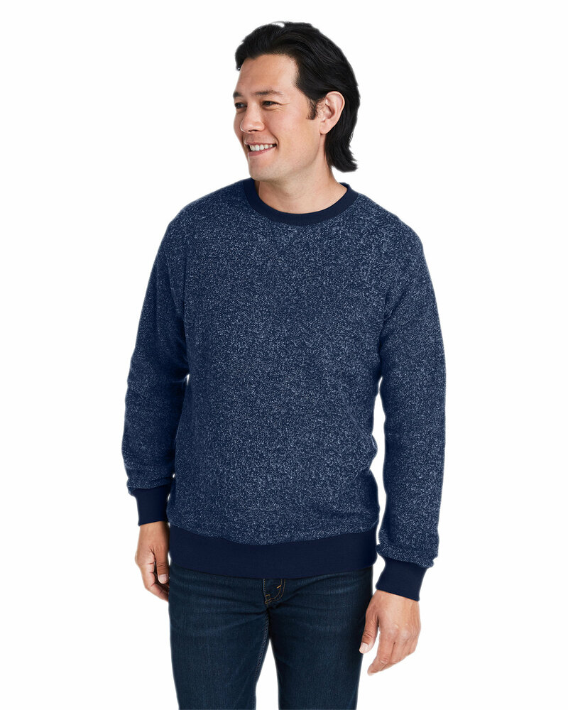j america 8712ja unisex aspen fleece crewneck sweatshirt Front Fullsize