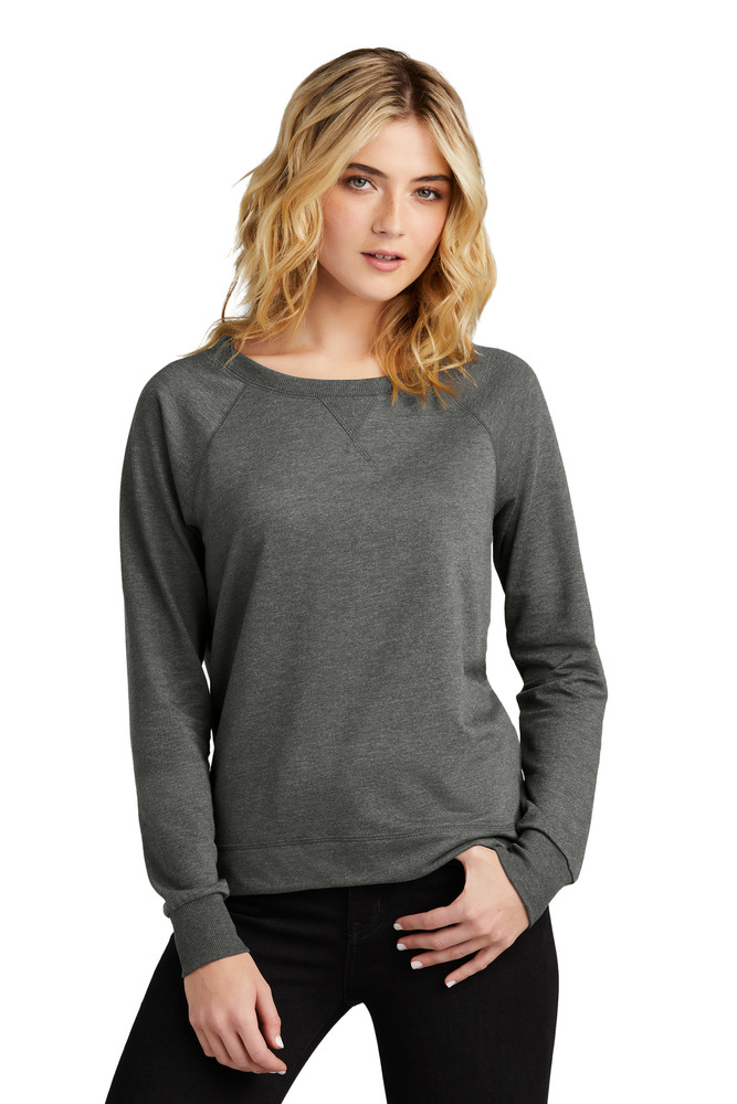 district dt672 women's featherweight french terry ™ long sleeve crewneck Front Fullsize