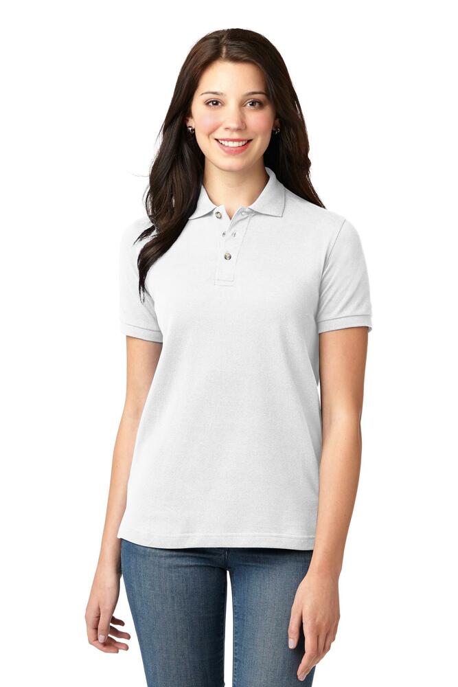 Port Authority L420 Ladies Heavyweight Cotton Pique Polo Front Fullsize"