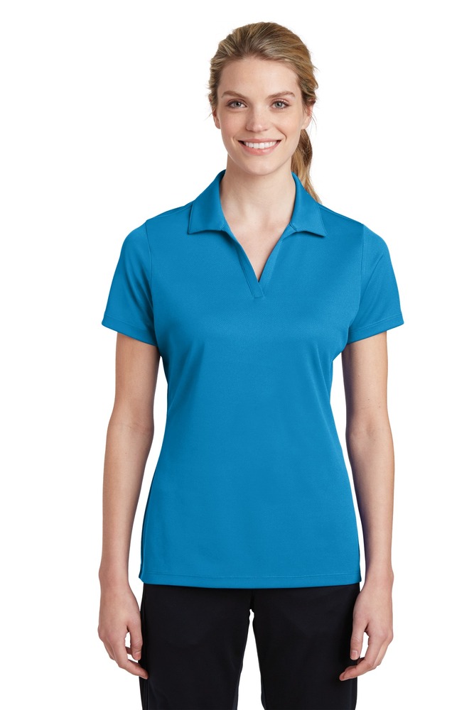 sport-tek lst640 ladies posicharge ® racermesh ® polo Front Fullsize
