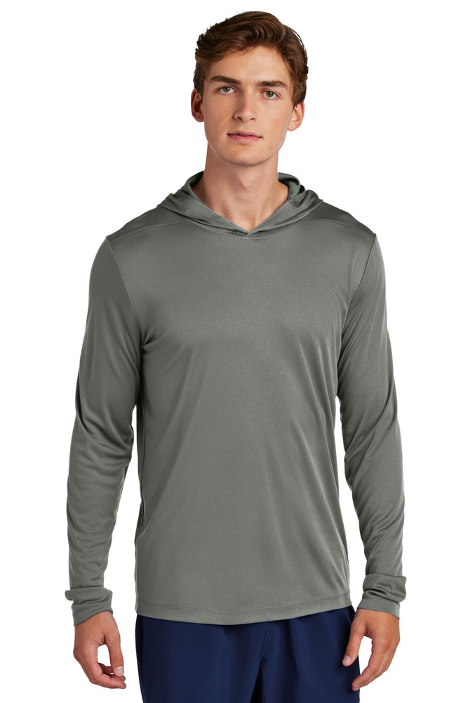 sport-tek st420lsh posi-uv ® pro long sleeve hoodie Front Fullsize