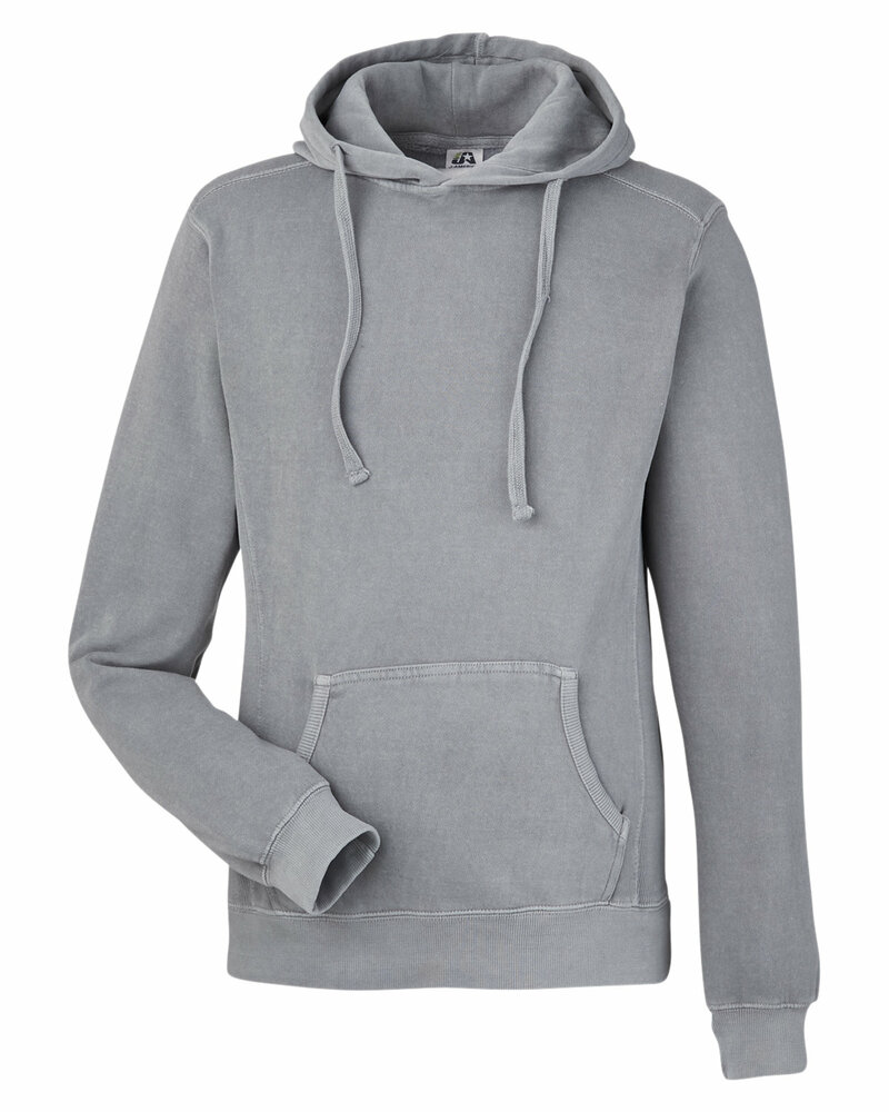 j america 8730ja unisex pigment dyed fleece hooded sweatshirt Front Fullsize