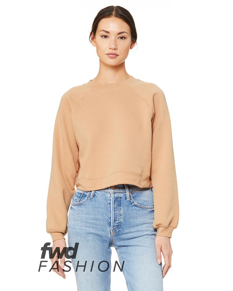 Bella + Canvas B7505 Ladies' Raglan Pullover Fleece Front Fullsize"