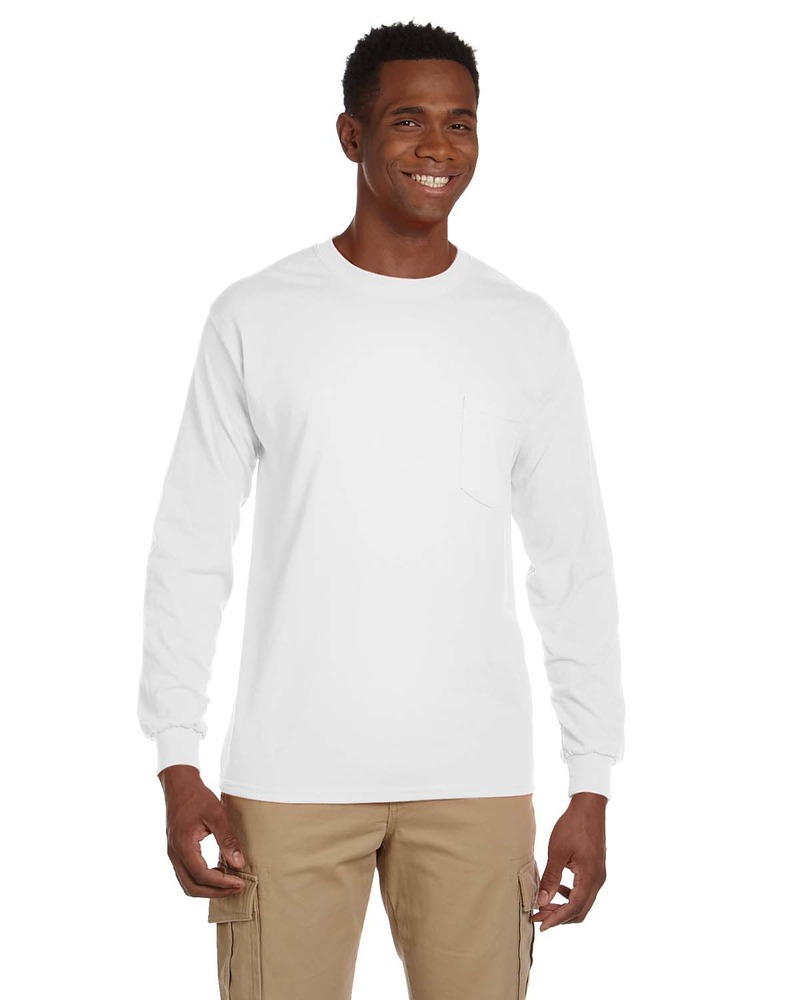 gildan g241 ultra cotton ® 100% cotton long sleeve t-shirt with pocket Front Fullsize