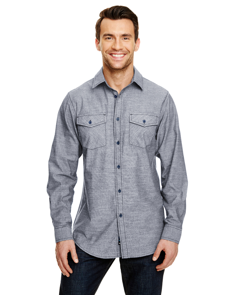 burnside b8255 mens chambray woven shirt Front Fullsize