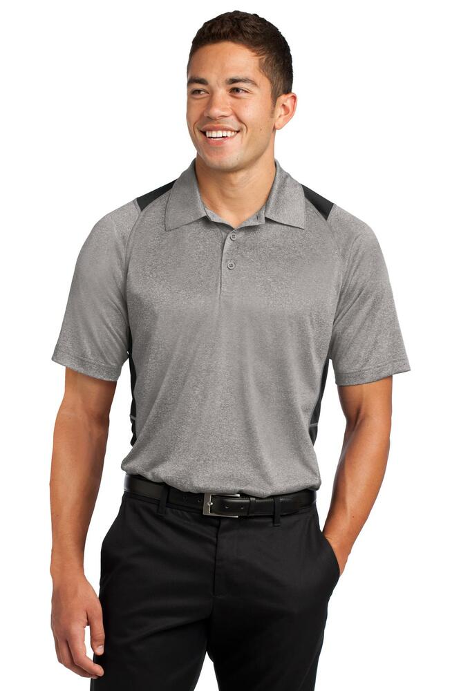 Sport-Tek ST665 Heather Colorblock Contender ™ Polo Front Fullsize"