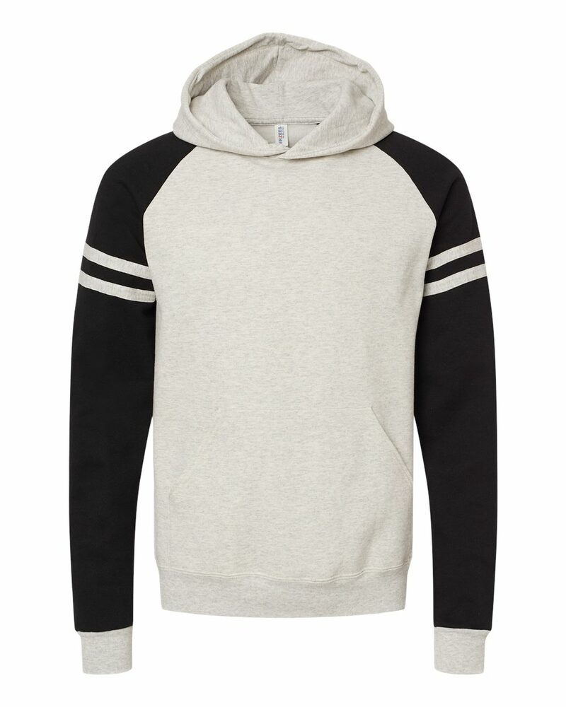 jerzees 97cr nublend varsity color-block hooded sweatshirt Front Fullsize