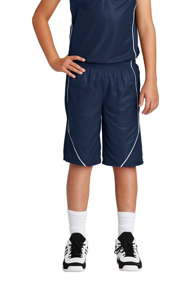 Sport-Tek YT565 Youth PosiCharge ® Mesh Reversible Spliced Short Front Fullsize"