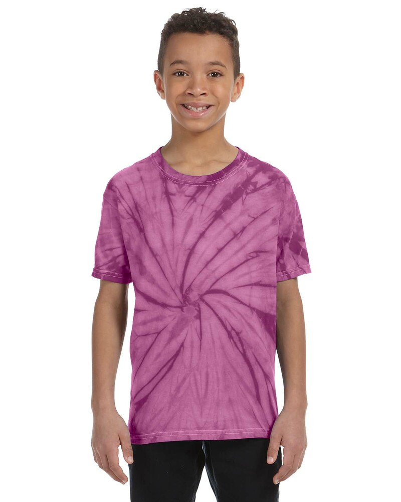 Tie-Dye CD101Y Youth 5.4 oz. 100% Cotton Spider T-Shirt Front Fullsize"