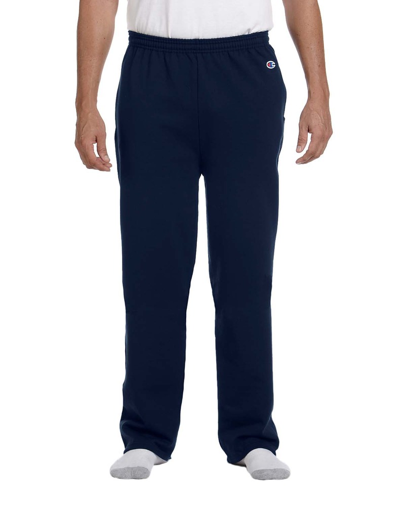 champion p800 adult 9 oz. powerblend® open-bottom fleece pant with pockets Front Fullsize